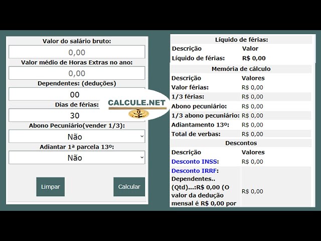 Vídeo de demonstração Calculadora de férias, calcule online Vídeo de demonstração Calculadora de férias, calcule online
