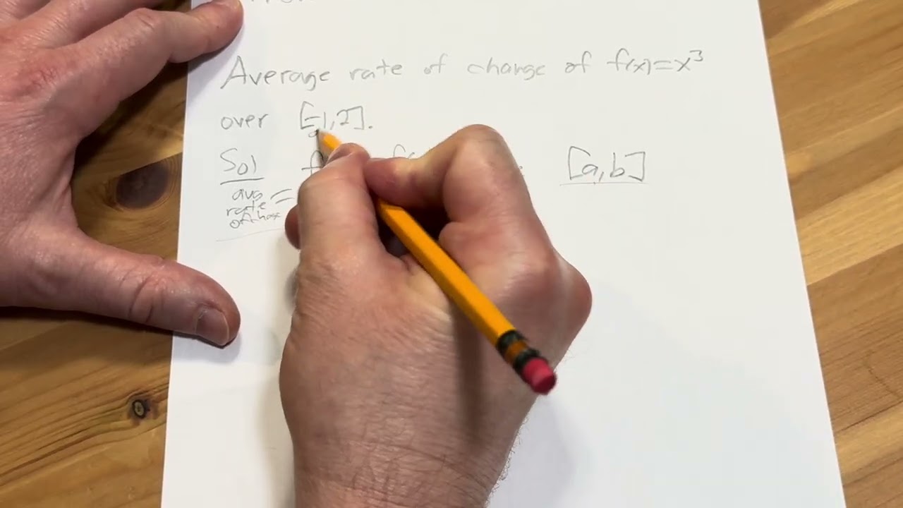 How to Find the Average Rate of Change of the Function f(x) = x^3 over [-1, 2]