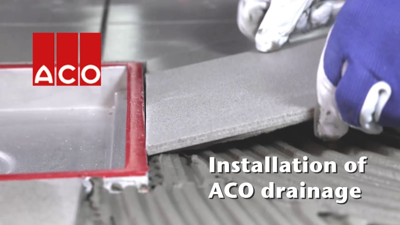 ACO box channel installed with tiled floor