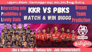 KKR vs PBKS Dream Team Prediction in Tamil  ||  IPL 2022-Match 08 || Punjab vs Kolkata || 01/04/2022