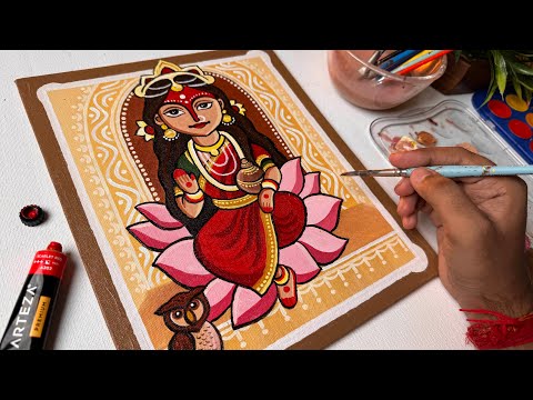 Maa Lakshmi Drawing,  Abstract Painting,  Step By Step Tutorial 😍