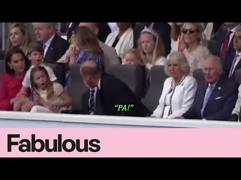 Adorable moment Prince Louis asked to sit on his grandfather's knee during the Jubilee celebrations