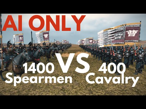 THREE KINGDOMS Total War: AI ONLY - 1400 Spearmen VS 400 Calvary
