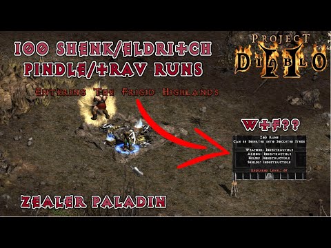 Project Diablo 2 - PD2 -  Loot from 100 Shenk/Eldritch/Pindle/Travincal runs