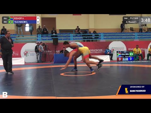 Round 1 FS - 71 kg: H. BOSHOFF (RSA) v. G. TELES NASCIM (BRA)