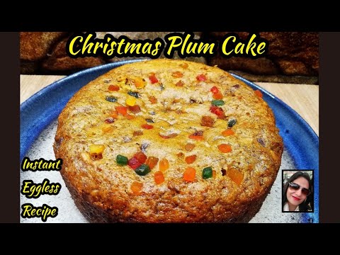 Last Minute Christmas Plum Cake | Healthy Christmas Cake | Instant Christmas Cake | Charu Cooks