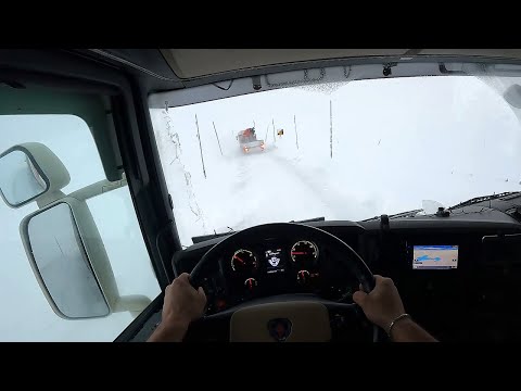 POV Driving Scania R560 V8 - Ice drive in Norwegian