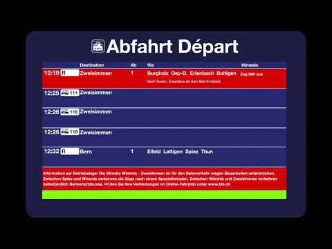 BLS TTS Infopoint - Wimmis mit Ausfällen wegen Bauarbeiten