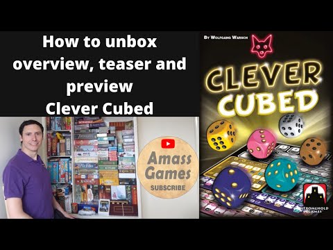 Clever Cubed - roll and write trilogy Board game.Overview, how to unbox, teaser, preview Amass Games