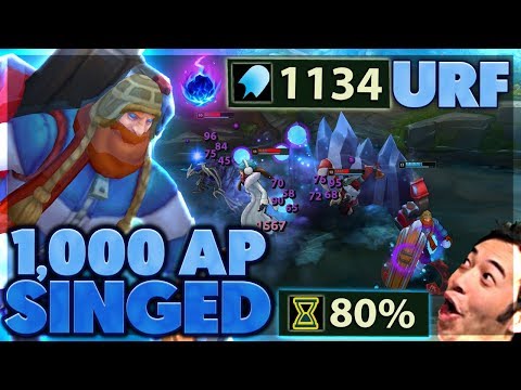 BEST URF YET | I MAKE THE ENEMY RAGE QUIT | 1,000AP URF SINGED - BunnyFuFuu