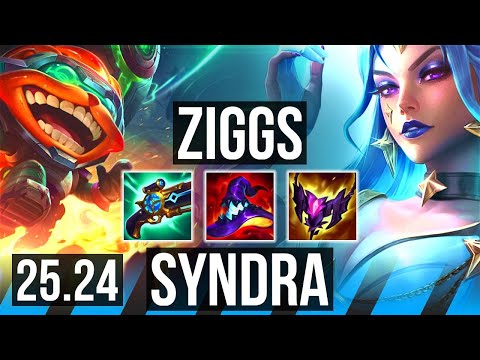 ZIGGS vs SYNDRA (MID) | Good KDA: 18/2/8 | EUW Master | 25.24