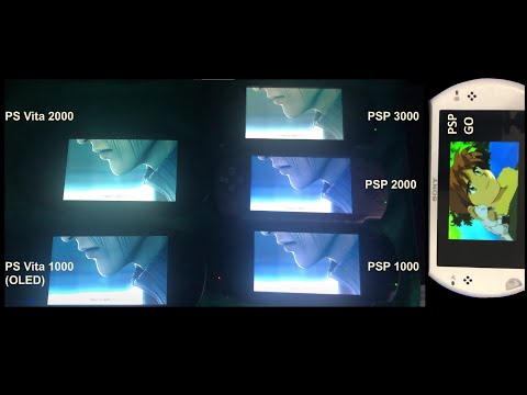 Comparing PSP & Vita Screens (PSP 1000/2000/3000/Go, Vita 1000/2000)