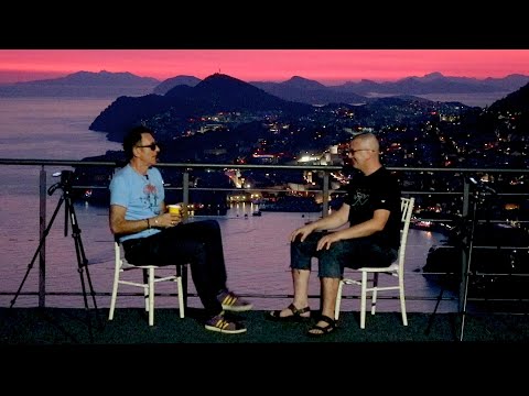 Branko Đurić Đuro (Bombaj Štampa) & Haris Laus, razgovor, park Orsula, Dubrovnik, 2025