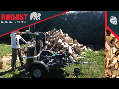 How to set up a MOBILE LOG SPLITTER into a working position? ROBUST Professional Forestry equipment.