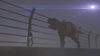 T-Rex chasing young Girl - Dinosaur Visual Effects Test 3D Animation