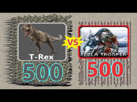 T-Rex vs Tesla Troopers - Red Alert 2