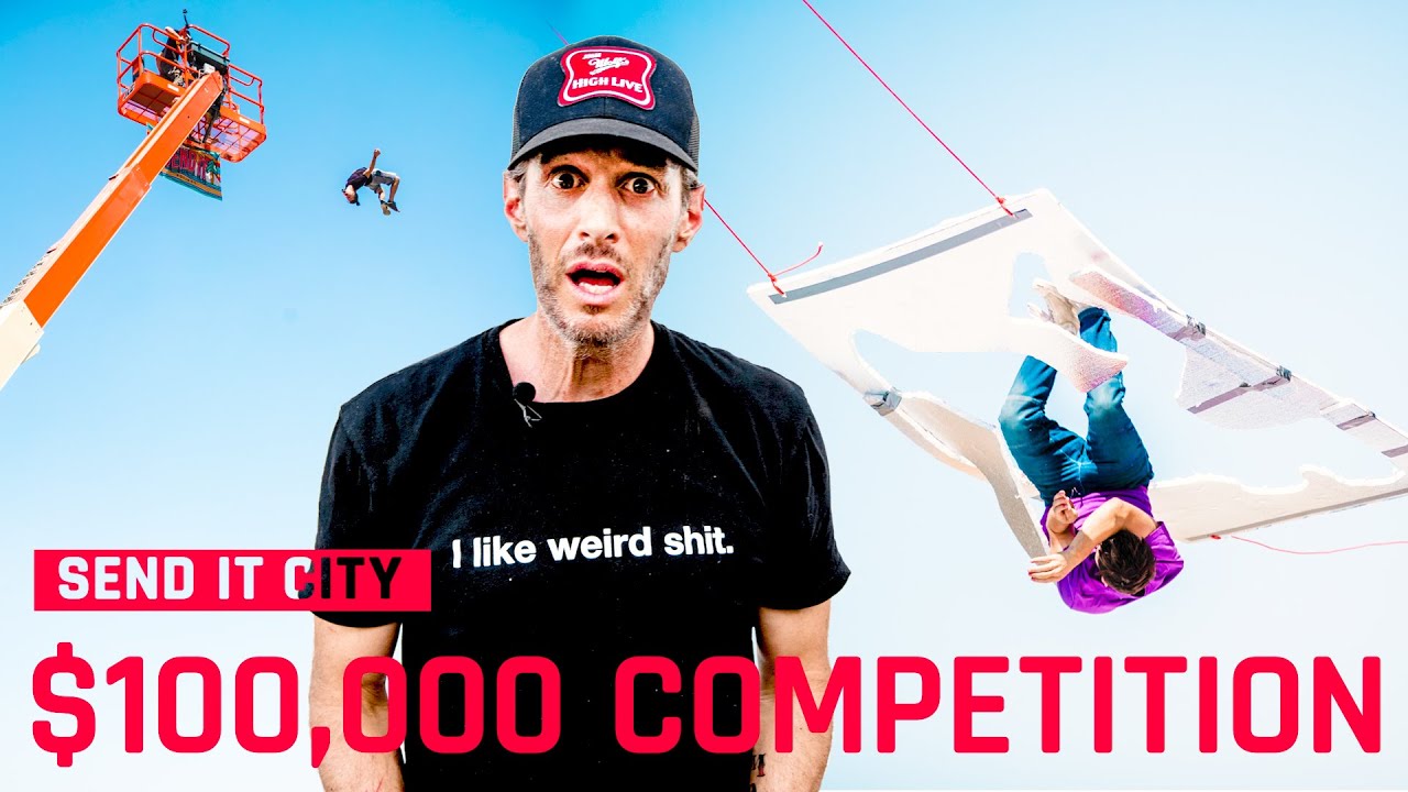 JUMPING THROUGH IMPOSSIBLE SHAPES! w/ Josh Wolf Send It City 100, 000 Competition Show