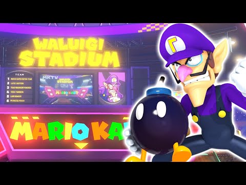 Mario Kart 8 Deluxe - GCN Waluigi Stadium (Waluigi Gameplay)