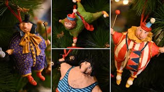 DIY Christmas circus ornaments from spun cotton - part 2 /Antique technique  Xmas decorations