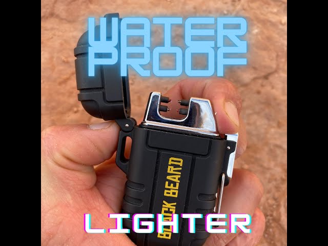 ولاعة القوس المقاومة للماء باللون الأسود للتخييم