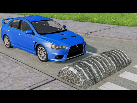 Cars vs Massive Speed Bumps - BeamNG.drive