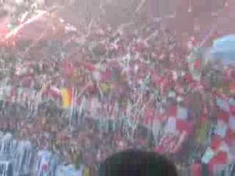 "gran salida de" Barra: La Guardia Albi Roja Sur &bull; Club: Independiente Santa Fe