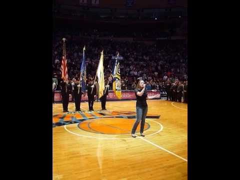 Shea Raye at Madison Square Garden - National Anthem - New York Knicks