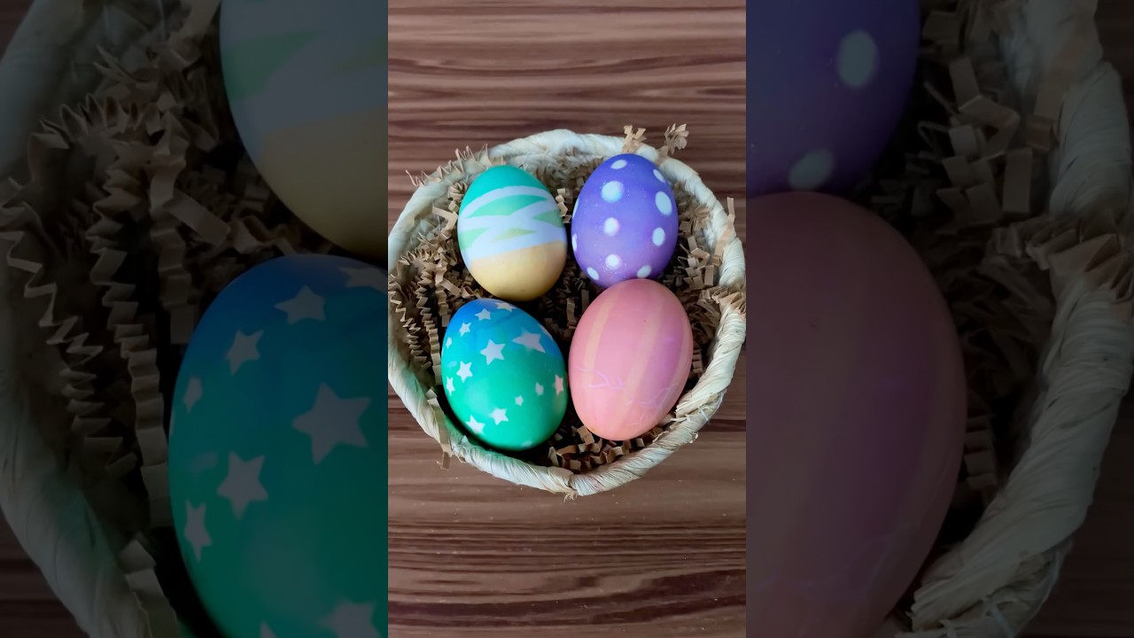 Easter Egg Decorating Idea: Sticker Print