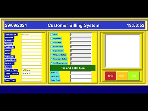 Customer Billing System In Python Tkinter Gui Tutorial