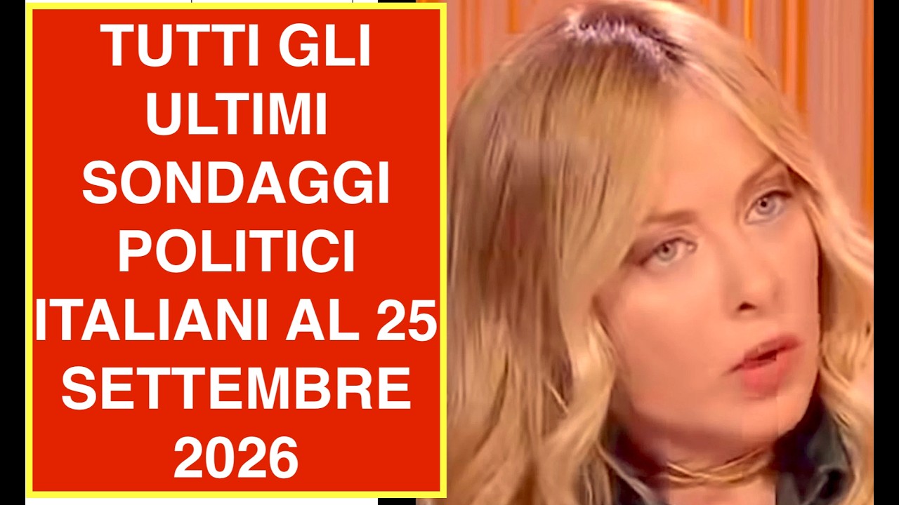 TUTTI GLI ULTIMI SONDAGGI POLITICI ITALIANI AL 25 SETTEMBRE 2026