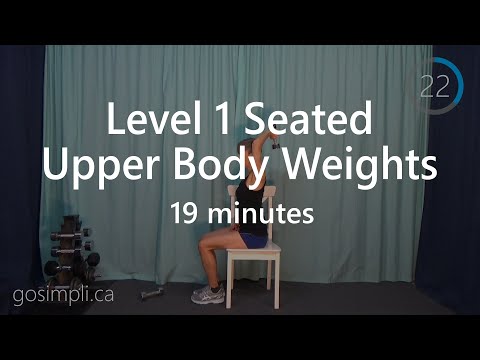 Level 1 Seated Chair Upper Body Strength Training with Dumbbells: At Home Apartment Friendly Workout