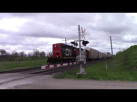 CN L511 Makes a Run into Paris Junction with a Pair of GP9Rm's