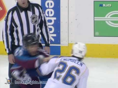 B.J. Crombeen vs Chris Stewart Feb 8, 2010