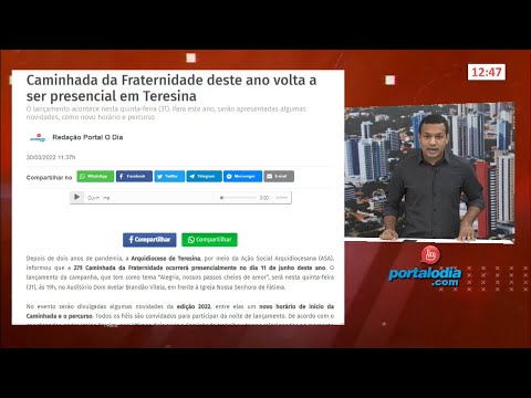 Notícias do Portal O Dia com o repórter André Santos 30 03 2022