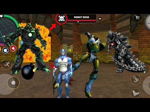 Rope hero v/s robotic fight ||rope hero vice town game ||Q R Gaming