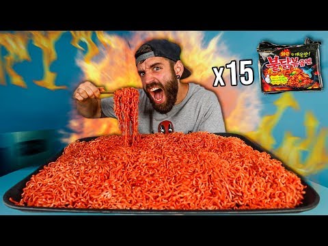 WORLD'S SPICIEST NOODLE CHALLENGE *15 EXTREME SPICY NOODLE CHALLENGE*