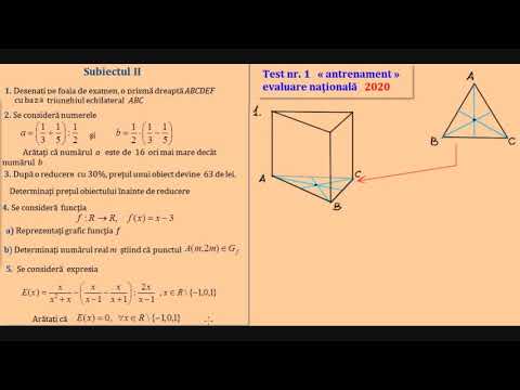Evaluare Nationala 2020 - Model oficial nr. 1 (cele 5 modele pentru antrenament)