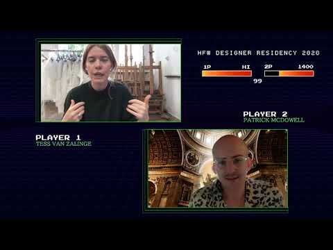 Patrick McDowell during HFW Designer Residency in discussion with Tess Van Zalinge