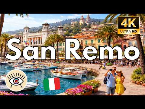 San Remo Walking Tour 4K 🇮🇹 | Italy Riviera Walk with Subtitles 💐