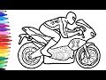 Spiderman Motorcycle Coloring Pages Superheroes Motorbike Bike Coloring Video For Kids