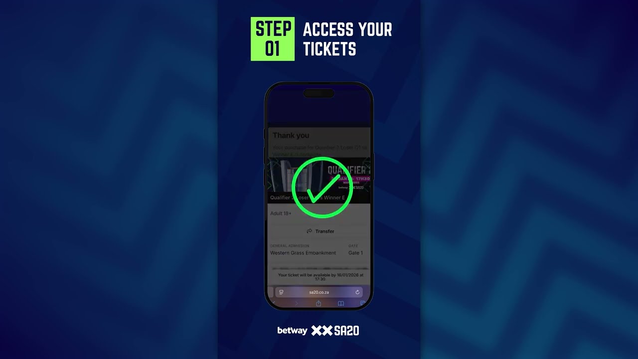 How to Transfer Your Betway SA20 Tickets