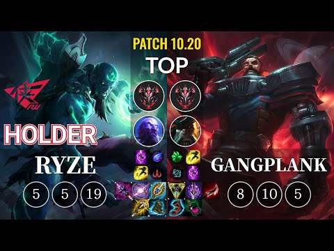 RW Holder Ryze vs Gangplank Top - KR Patch 10.20