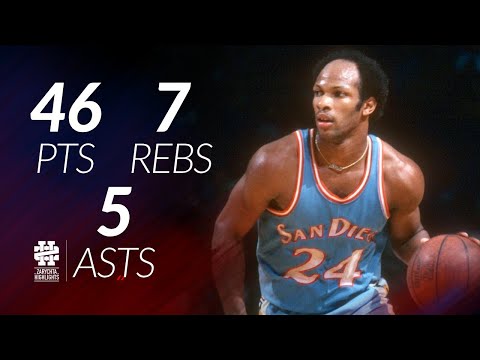 Lloyd World B Free 46 pts 7 rebs 5 asts vs Lakers 79/80 season