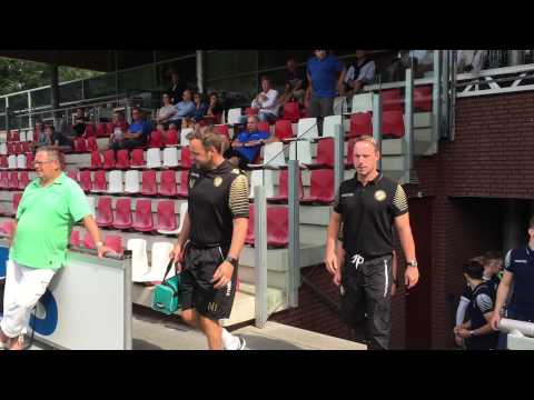 Millwall u18s and PSV u17s enter the pitch for their friendly on LFE tour