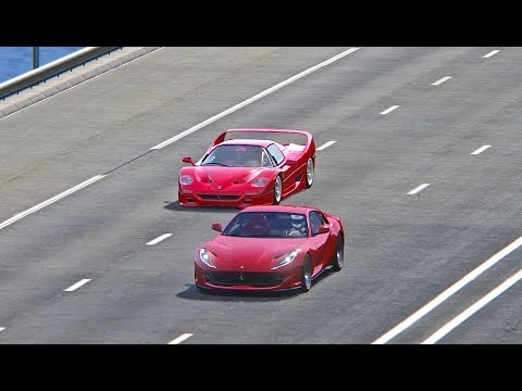 Ferrari 812 Superfast vs Ferrari F50 - TOP SPEED BATTLE