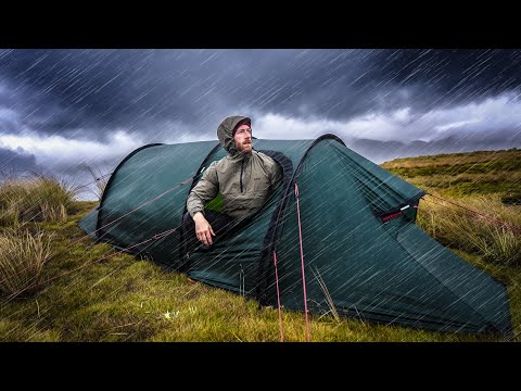 The WORST STORM Hits! CAMPING In Heavy Rain on Mountain - Caught in a Rainstorm 