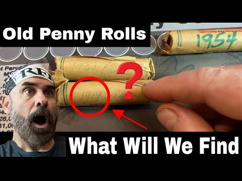 Opening Old Penny Rolls from the Bank - Any RARE Coins!?