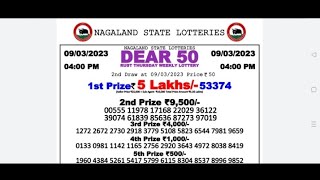 Dear 50 Rust Tuesday Weekly Lottery 04:00 PM 09/03/2023 | Nagaland State Lottery Live