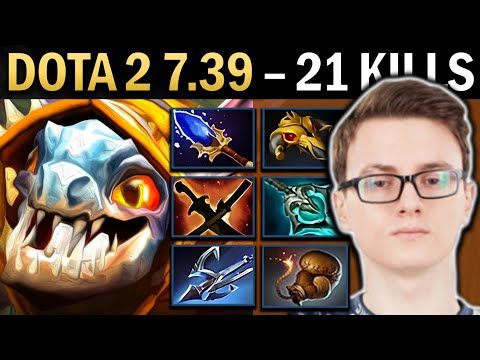 Slark Gameplay Miracle with 21 Kills and Gunpowder - Dota 7.39
