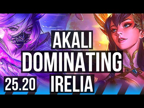 AKALI vs IRELIA (MID) | 500+ games, Dominating | EUW Master | 25.20